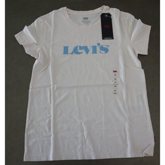 Levi’s 173691630 Women’s Sz XS Blush The Perfect Tee Logo T-Shirt - Picture 1 of 3